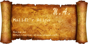 Mallár Alina névjegykártya